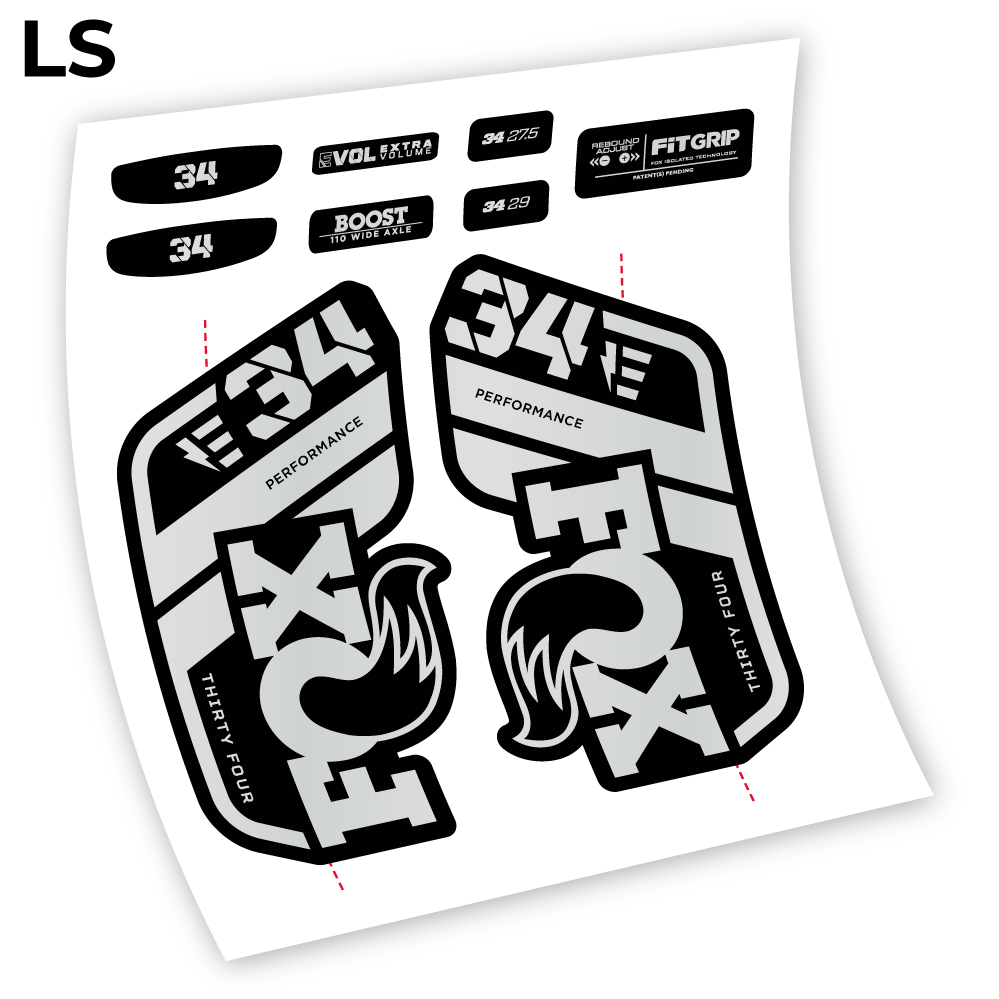 Autocollant, Fox 34 E-Vélo 2021 Stickers, Autocollant Vélo Fourche Vinyle
