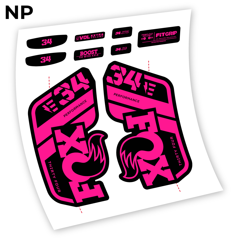 Autocollant, Fox 34 E-Vélo 2021 Stickers, Autocollant Vélo Fourche Vinyle