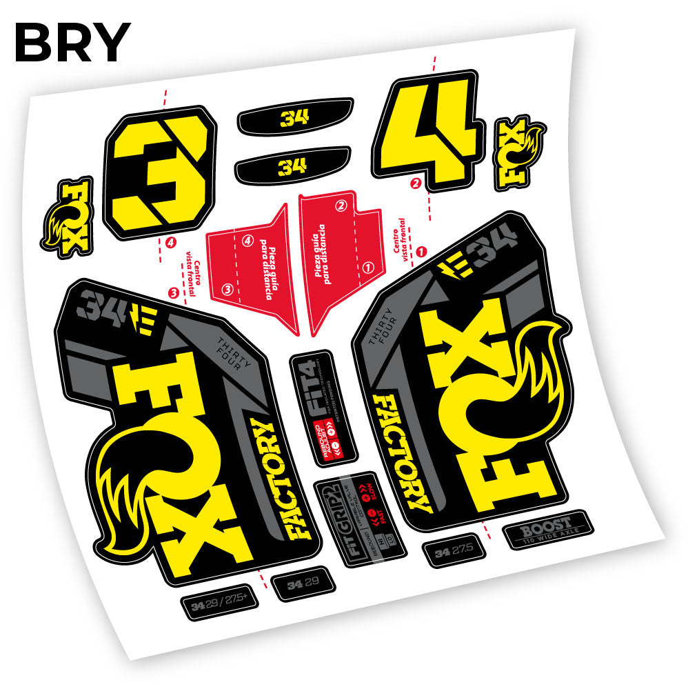 Autocollant, Fox 34 Factory E-Vélo 2021 Stickers, Autocollant Vélo Fourche Vinyle