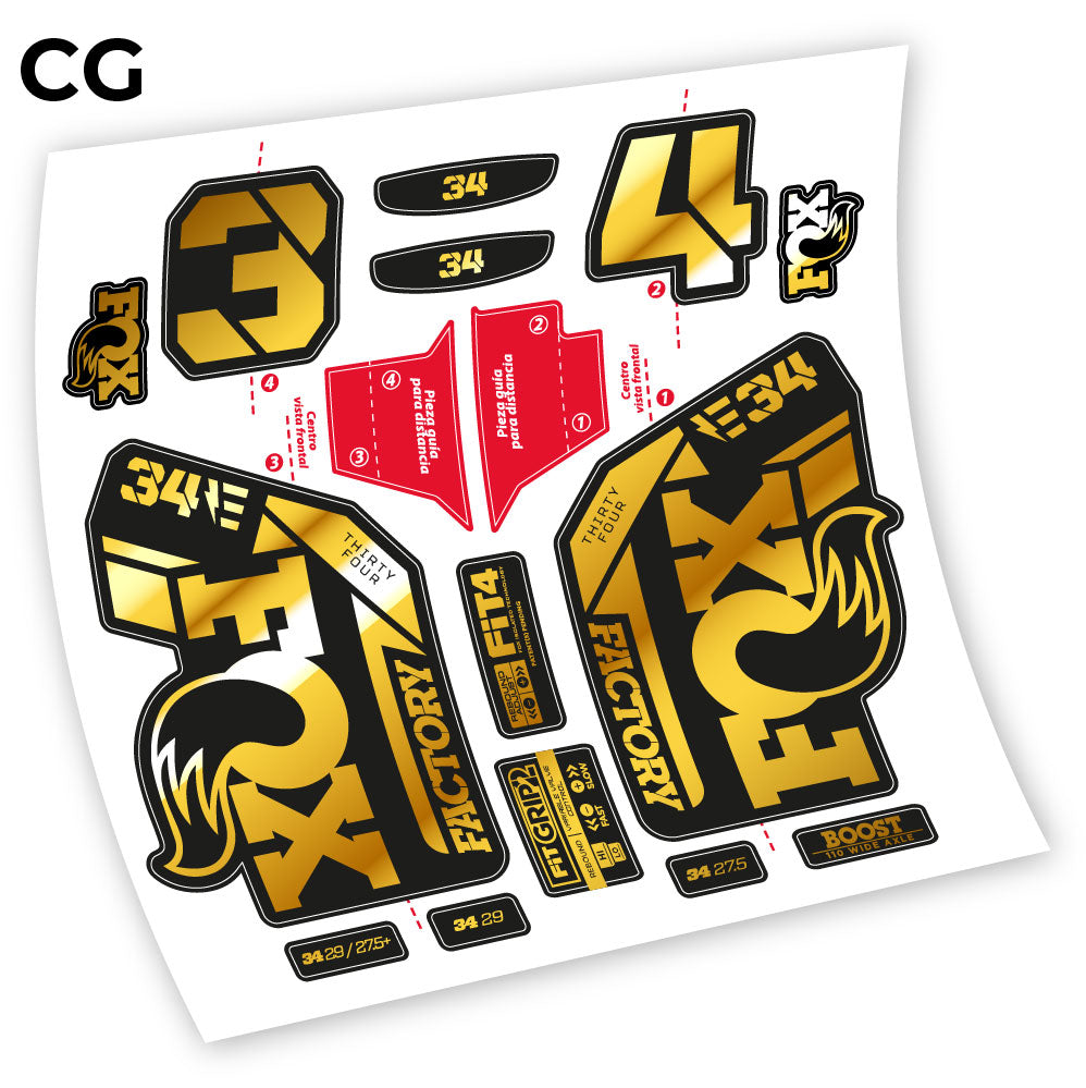 Autocollant, Fox 34 Factory E-Vélo 2021 Stickers, Autocollant Vélo Fourche Vinyle