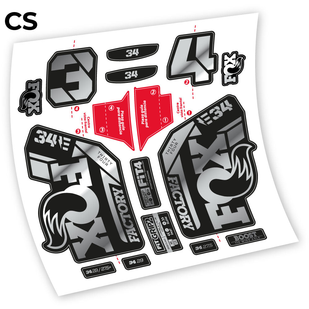 Autocollant, Fox 34 Factory E-Vélo 2021 Stickers, Autocollant Vélo Fourche Vinyle