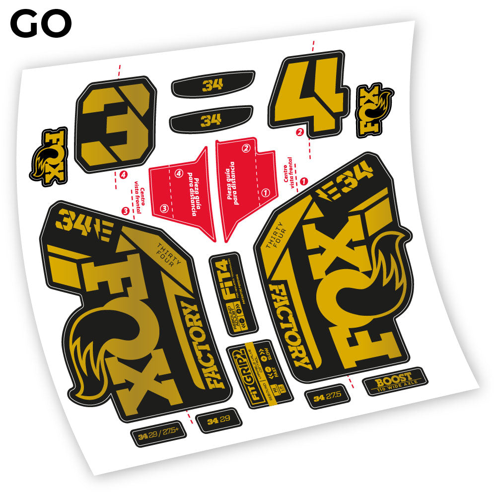Autocollant, Fox 34 Factory E-Vélo 2021 Stickers, Autocollant Vélo Fourche Vinyle