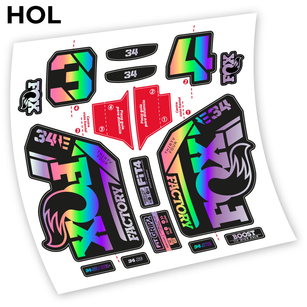 Autocollant, Fox 34 Factory E-Vélo 2021 Stickers, Autocollant Vélo Fourche Vinyle