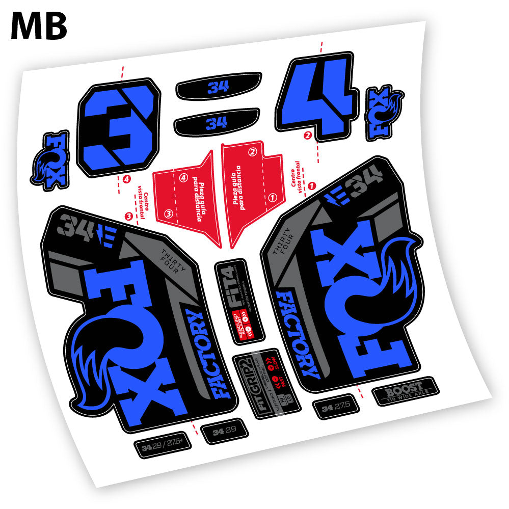 Autocollant, Fox 34 Factory E-Vélo 2021 Stickers, Autocollant Vélo Fourche Vinyle
