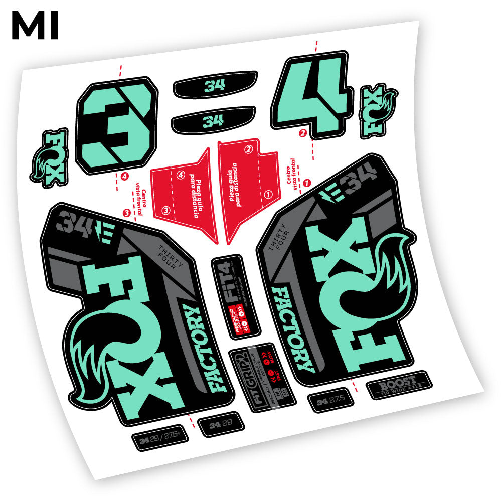 Autocollant, Fox 34 Factory E-Vélo 2021 Stickers, Autocollant Vélo Fourche Vinyle