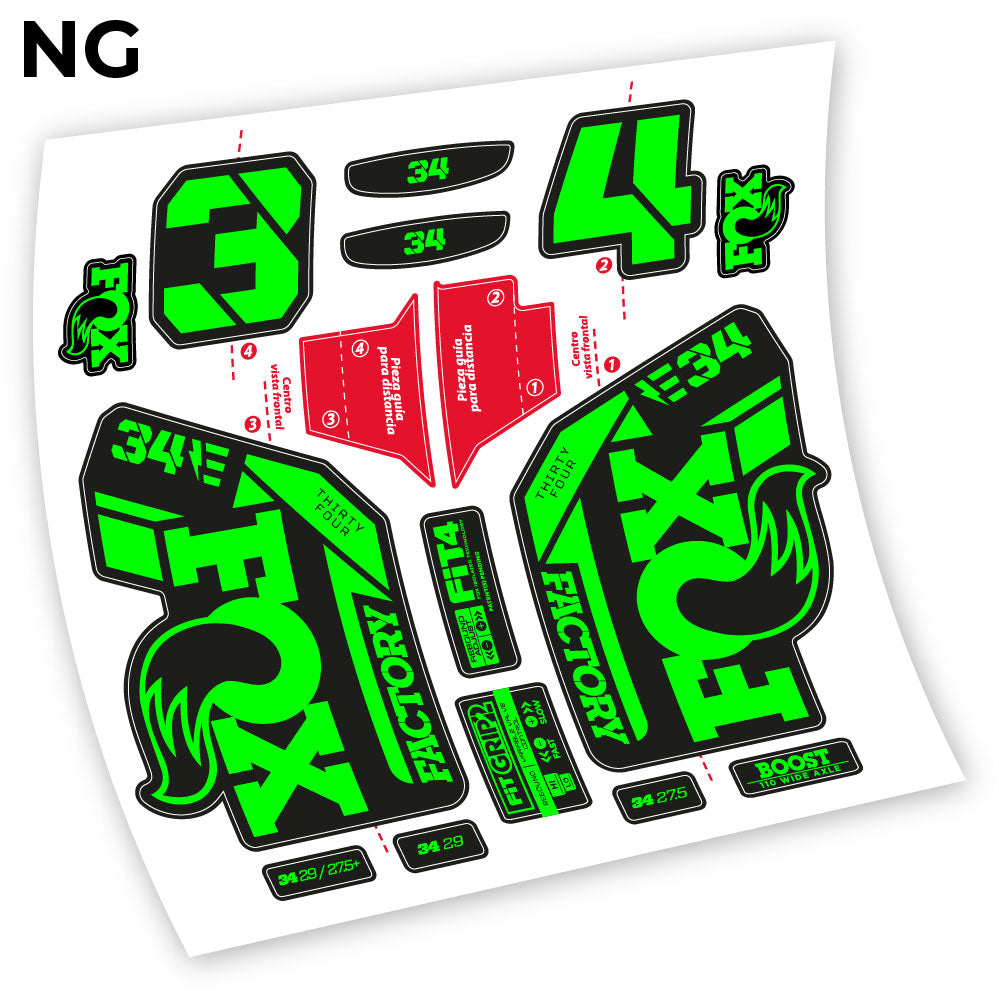 Autocollant, Fox 34 Factory E-Vélo 2021 Stickers, Autocollant Vélo Fourche Vinyle