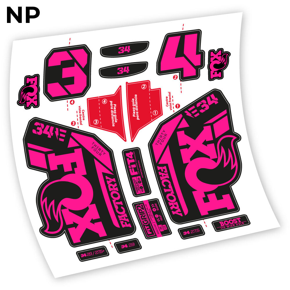 Autocollant, Fox 34 Factory E-Vélo 2021 Stickers, Autocollant Vélo Fourche Vinyle