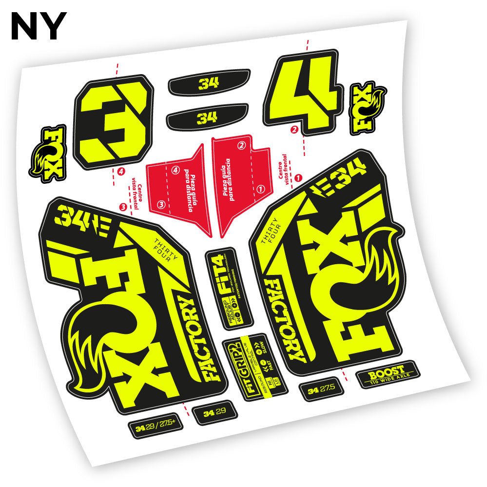 Autocollant, Fox 34 Factory E-Vélo 2021 Stickers, Autocollant Vélo Fourche Vinyle