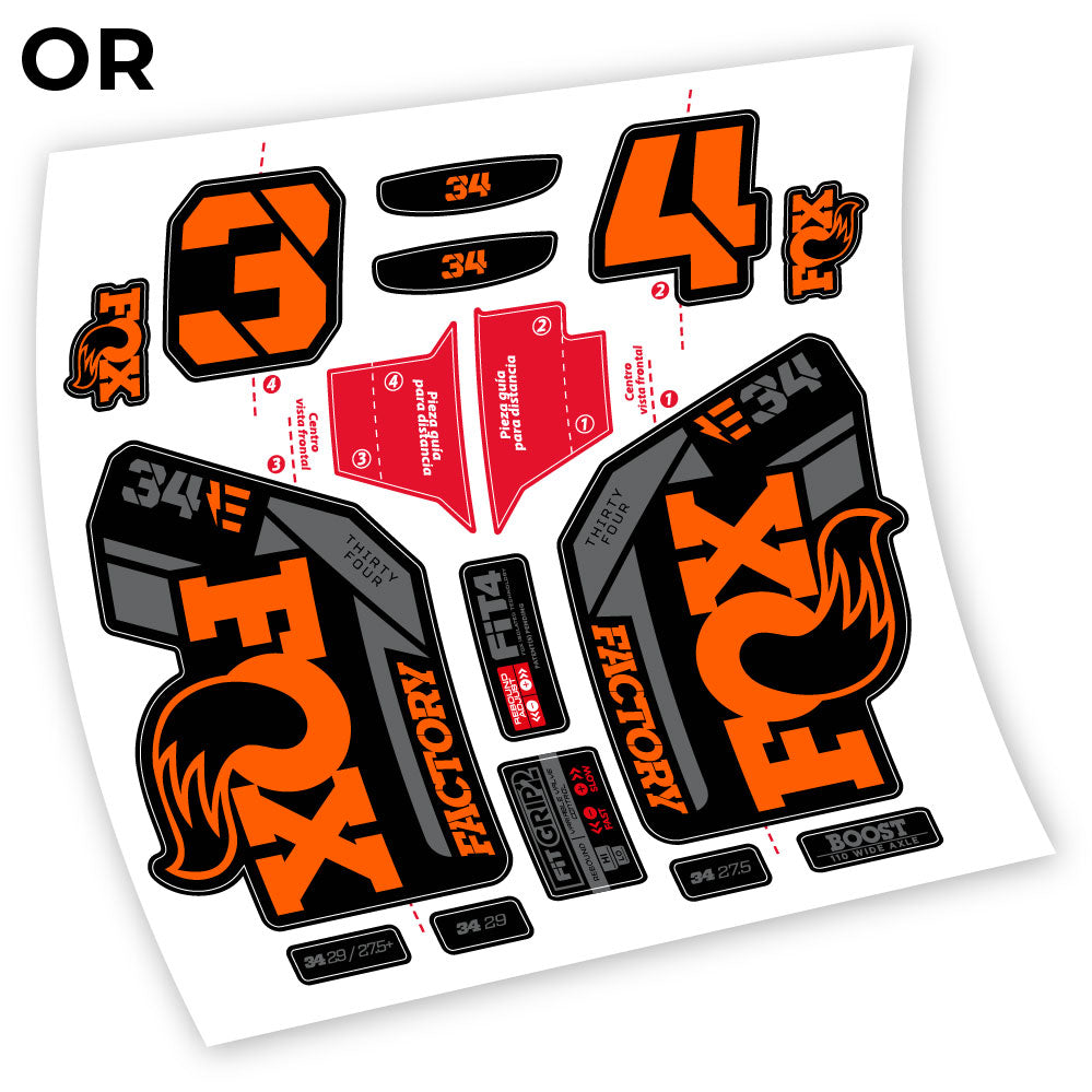 Autocollant, Fox 34 Factory E-Vélo 2021 Stickers, Autocollant Vélo Fourche Vinyle