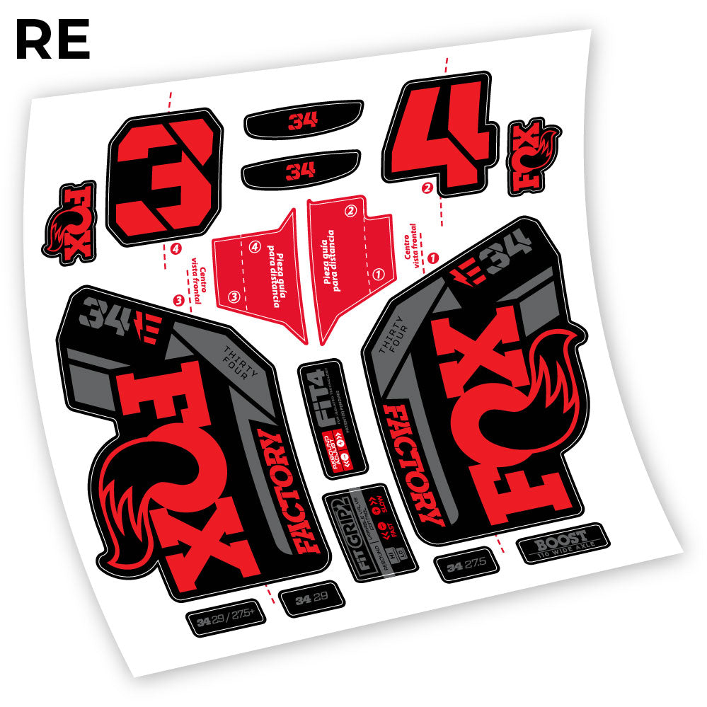 Autocollant, Fox 34 Factory E-Vélo 2021 Stickers, Autocollant Vélo Fourche Vinyle
