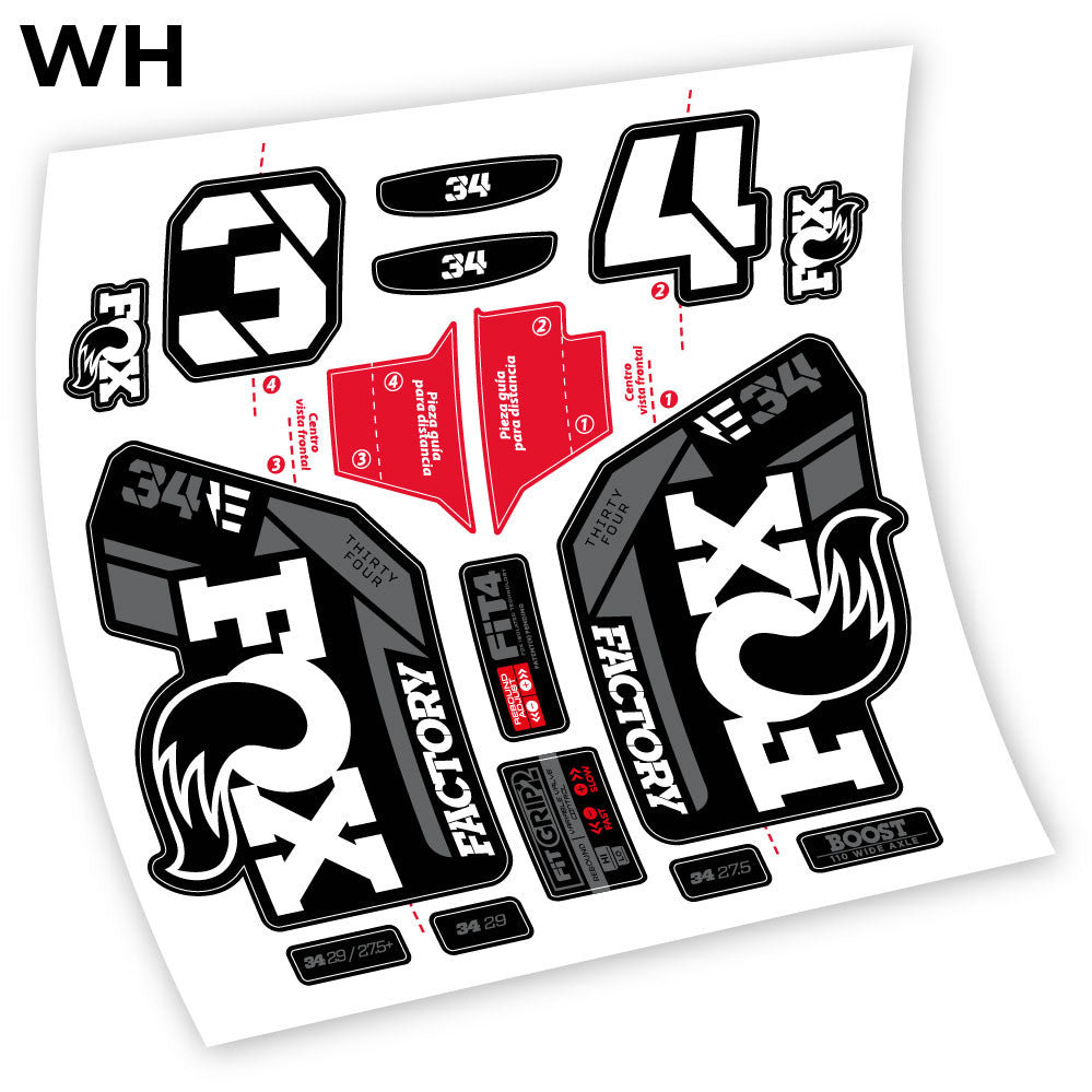 Autocollant, Fox 34 Factory E-Vélo 2021 Stickers, Autocollant Vélo Fourche Vinyle