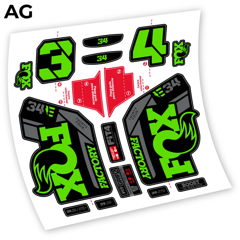 Autocollant, Fox 34 Factory E-Vélo 2021 Stickers, Autocollant Vélo Fourche Vinyle