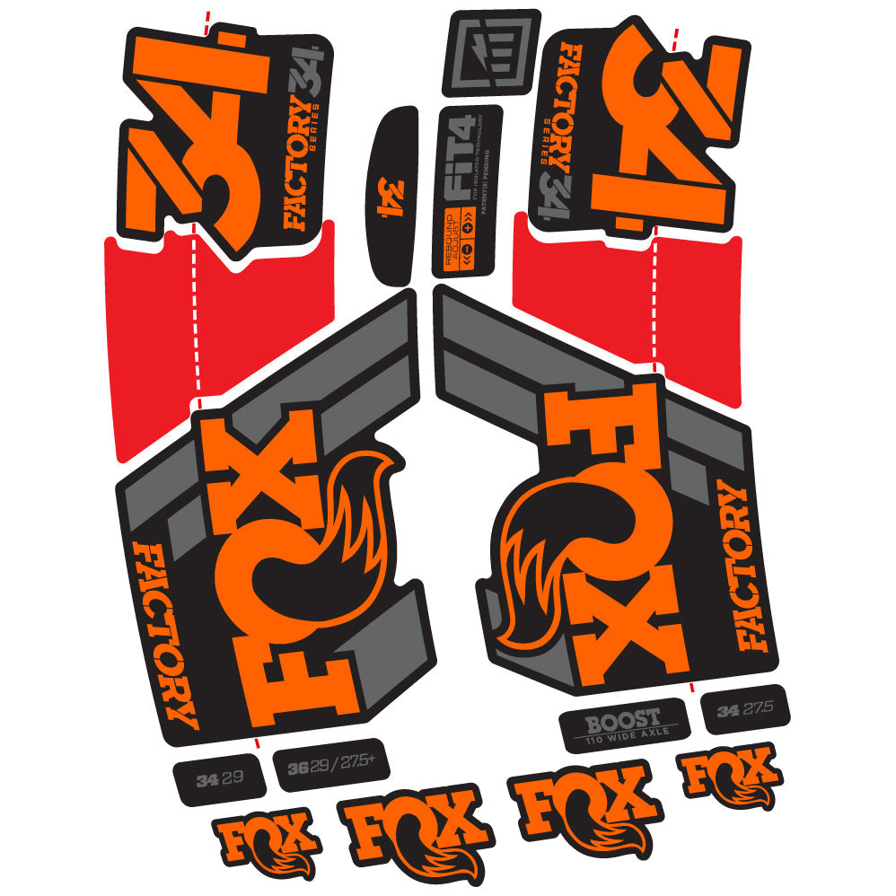 Autocollant Fox 34 Factory 2019 Vélo Fourche vinyle autocollant