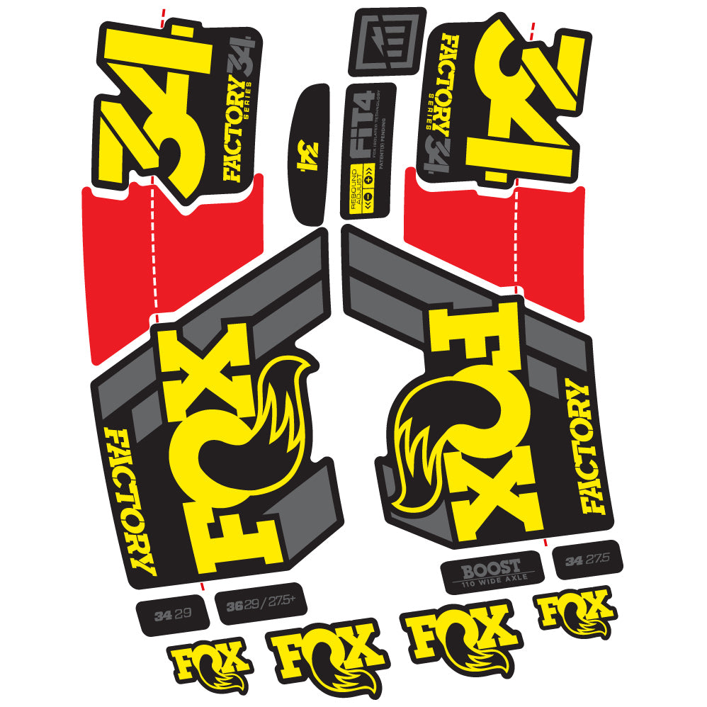Autocollant Fox 34 Factory 2019 Vélo Fourche vinyle autocollant