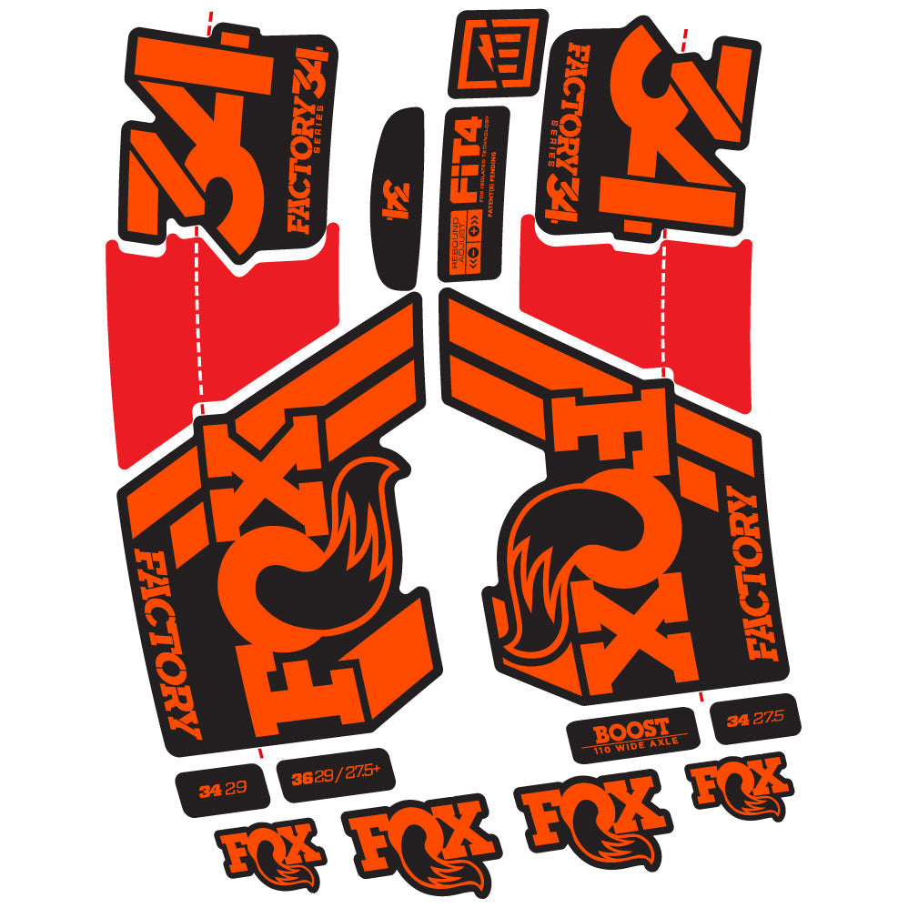 Autocollant Fox 34 Factory 2019 Vélo Fourche vinyle autocollant