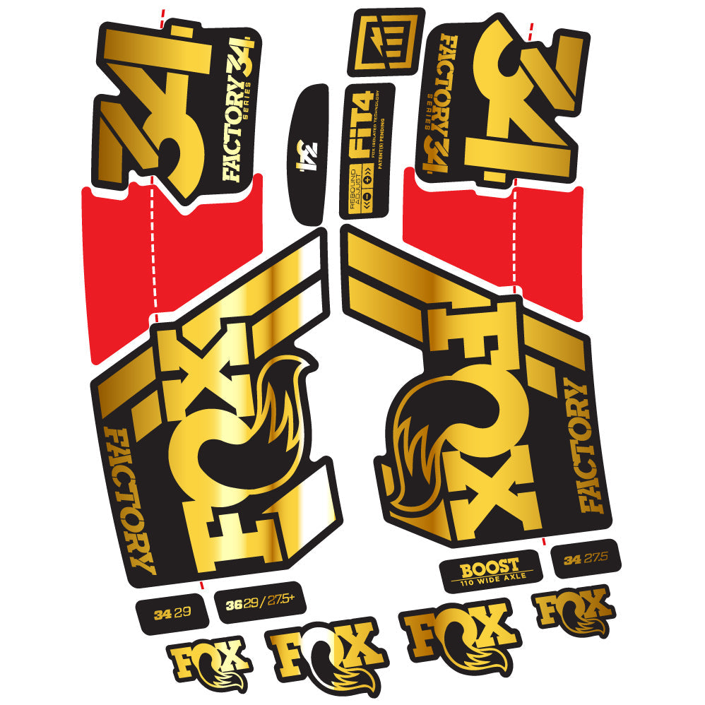 Autocollant Fox 34 Factory 2019 Vélo Fourche vinyle autocollant