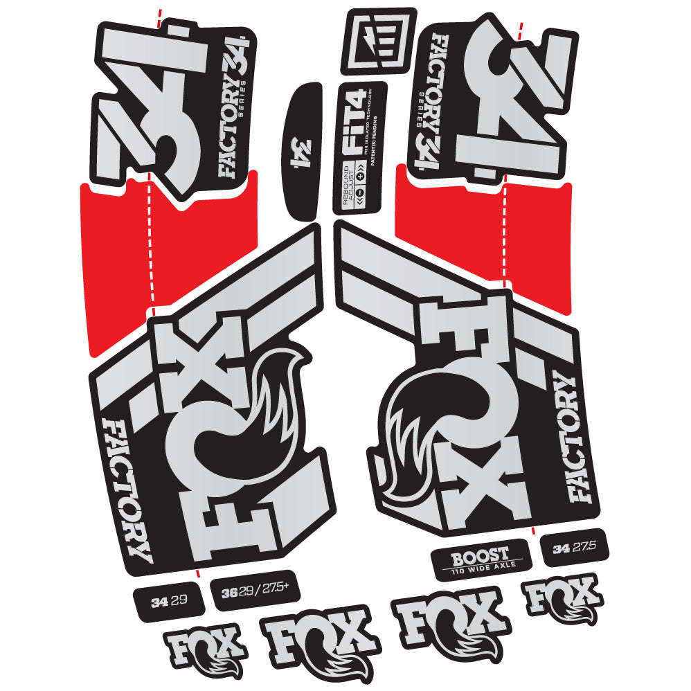 Autocollant Fox 34 Factory 2019 Vélo Fourche vinyle autocollant