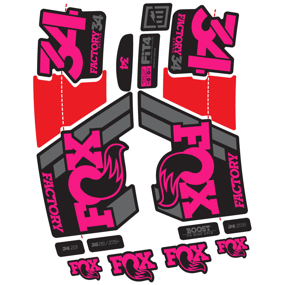 Autocollant Fox 34 Factory 2019 Vélo Fourche vinyle autocollant