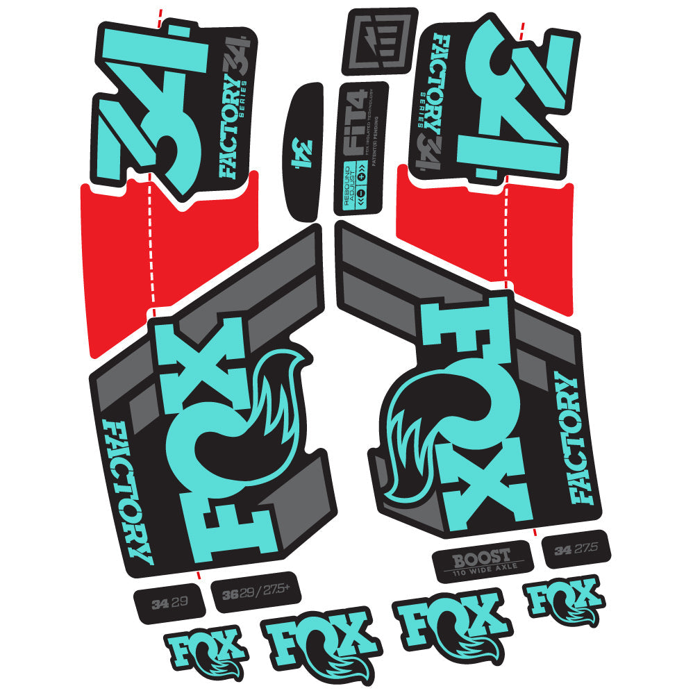Autocollant Fox 34 Factory 2019 Vélo Fourche vinyle autocollant