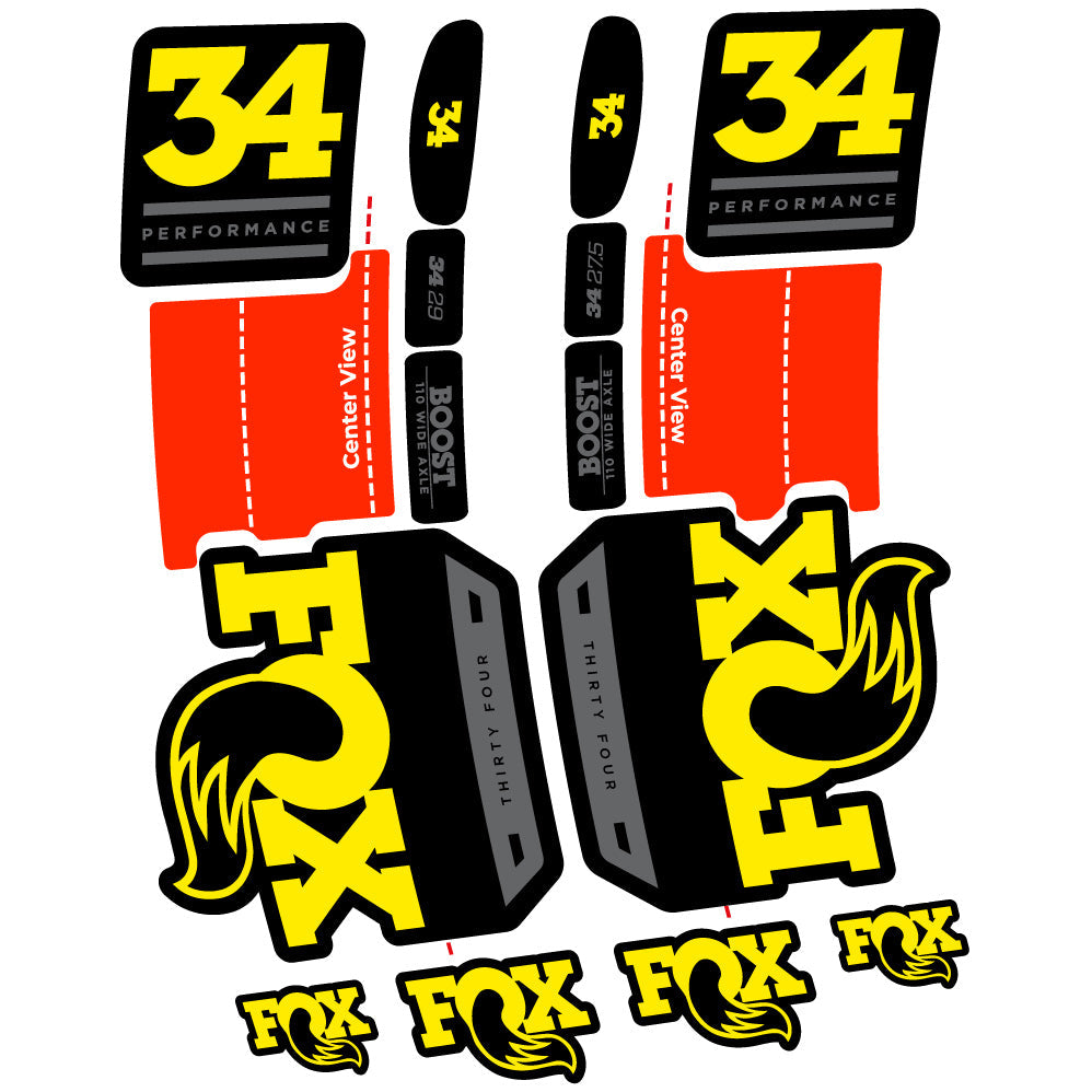Autocollant Fox 34 Performance 2019 Vélo Fourche vinyle autocollant
