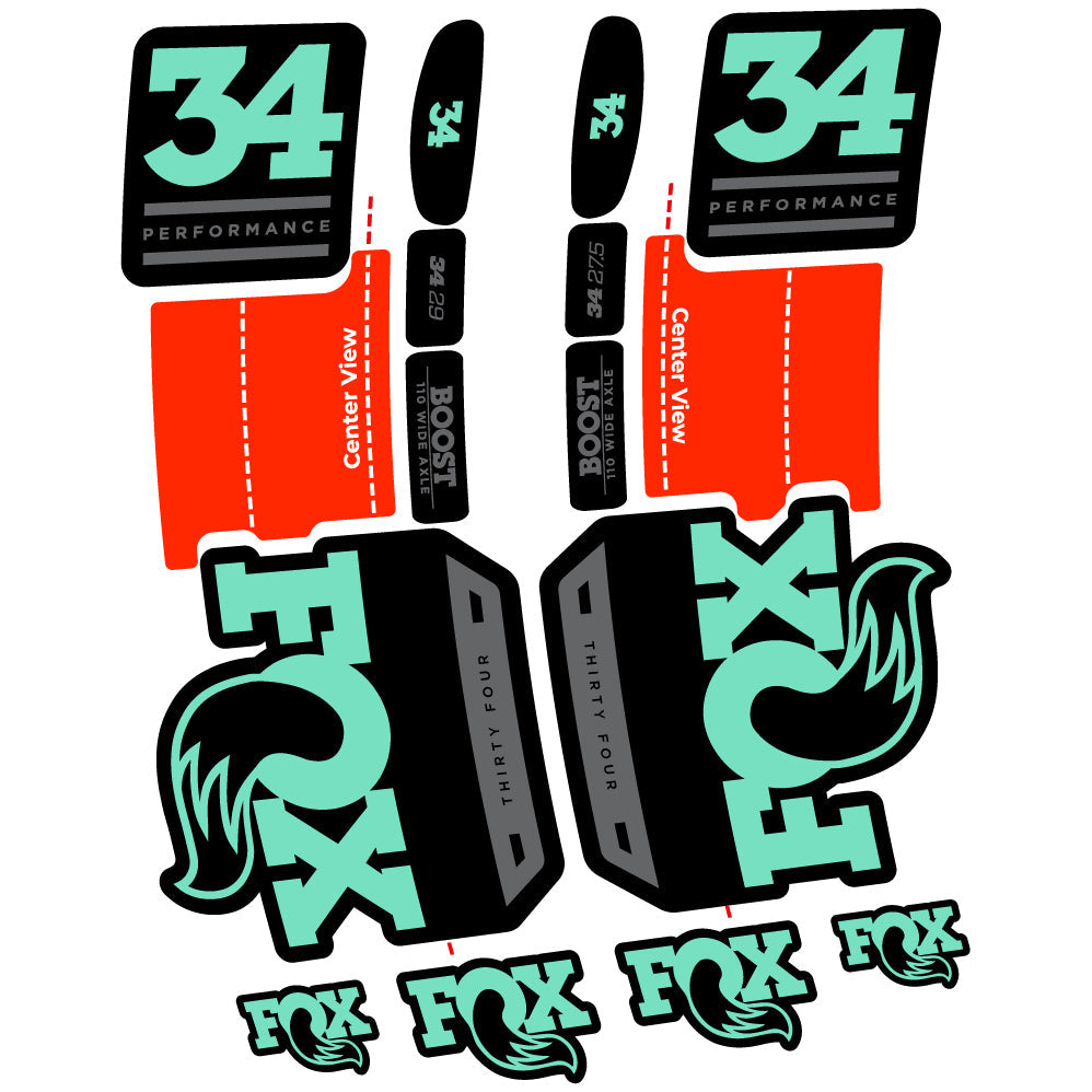 Autocollant Fox 34 Performance 2019 Vélo Fourche vinyle autocollant