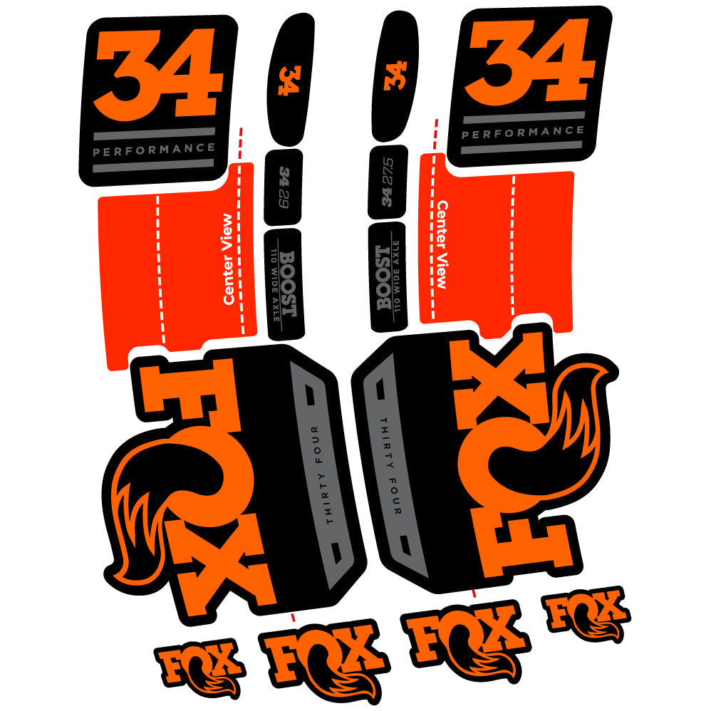 Autocollant Fox 34 Performance 2019 Vélo Fourche vinyle autocollant