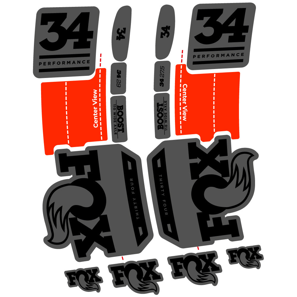 Autocollant Fox 34 Performance 2019 Vélo Fourche vinyle autocollant