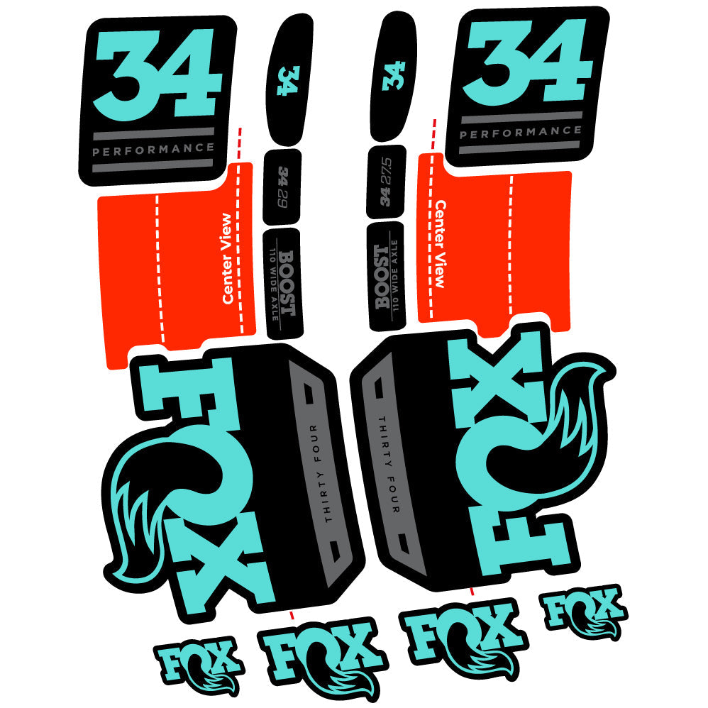 Autocollant Fox 34 Performance 2019 Vélo Fourche vinyle autocollant
