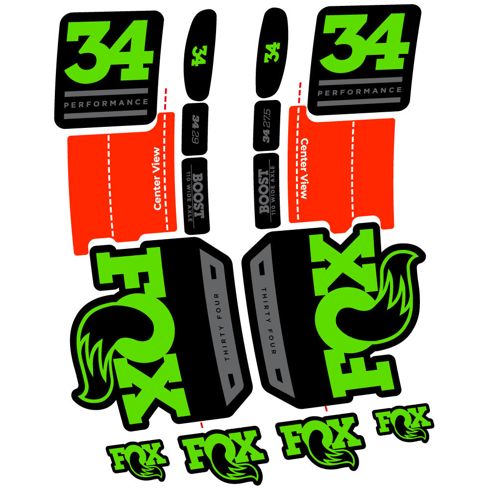 Autocollant Fox 34 Performance 2019 Vélo Fourche vinyle autocollant