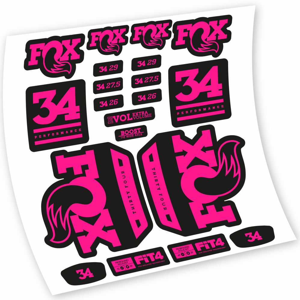 Autocollant Fox 34 Performance 2018, Fourche 29, Autocollant Vélo vinyle