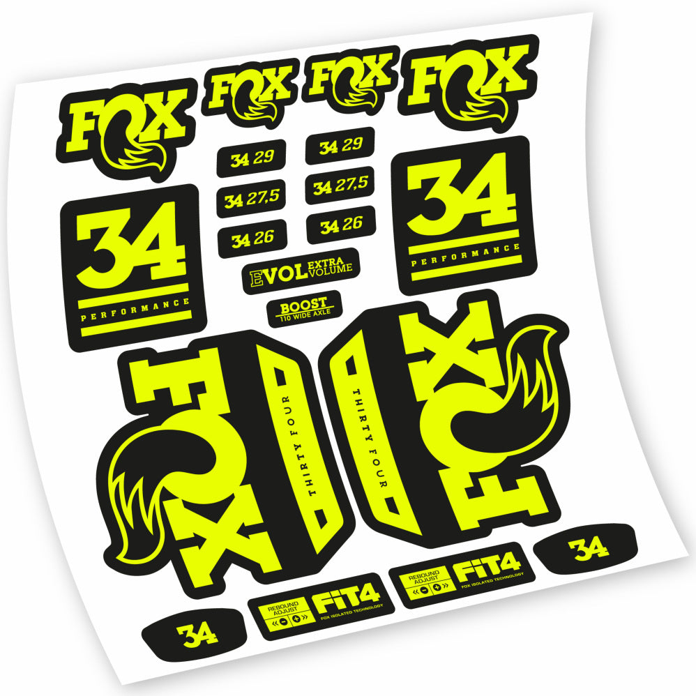 Autocollant Fox 34 Performance 2018, Fourche 29, Autocollant Vélo vinyle