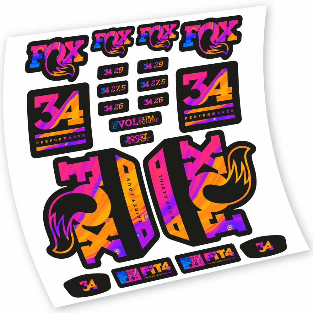 Autocollant Fox 34 Performance 2018, Fourche 29, Autocollant Vélo vinyle