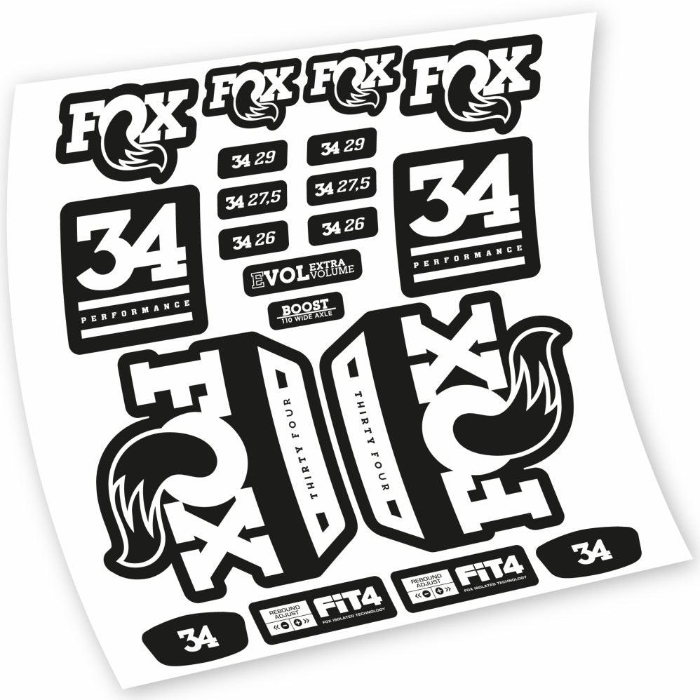 Autocollant Fox 34 Performance 2018, Fourche 29, Autocollant Vélo vinyle