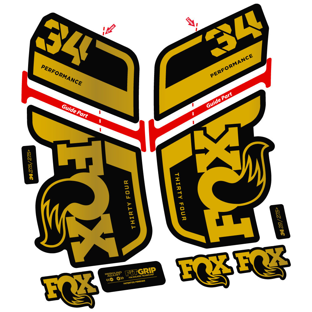Autocollant Fox 34 Performance 2022, Vélo Fourche, Stycker Vinyl