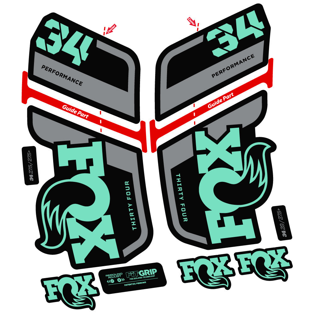 Autocollant Fox 34 Performance 2022, Vélo Fourche, Stycker Vinyl
