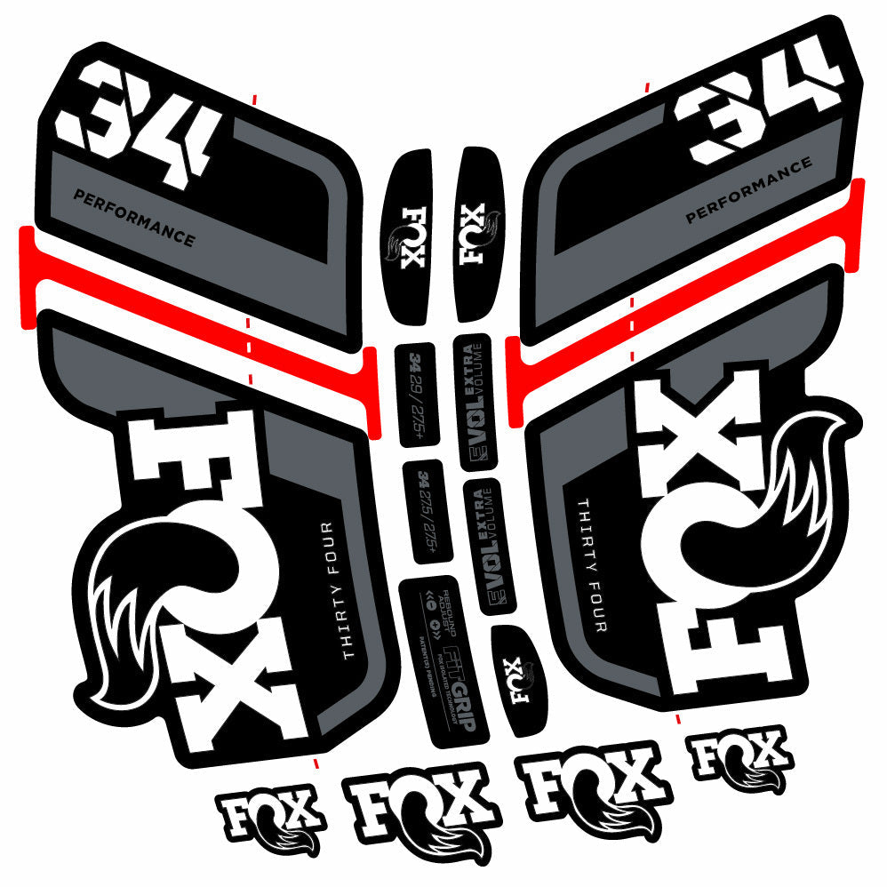 Autocollant Fox 34 Performance 2021, Fourche 29, Autocollant Vélo vinyle