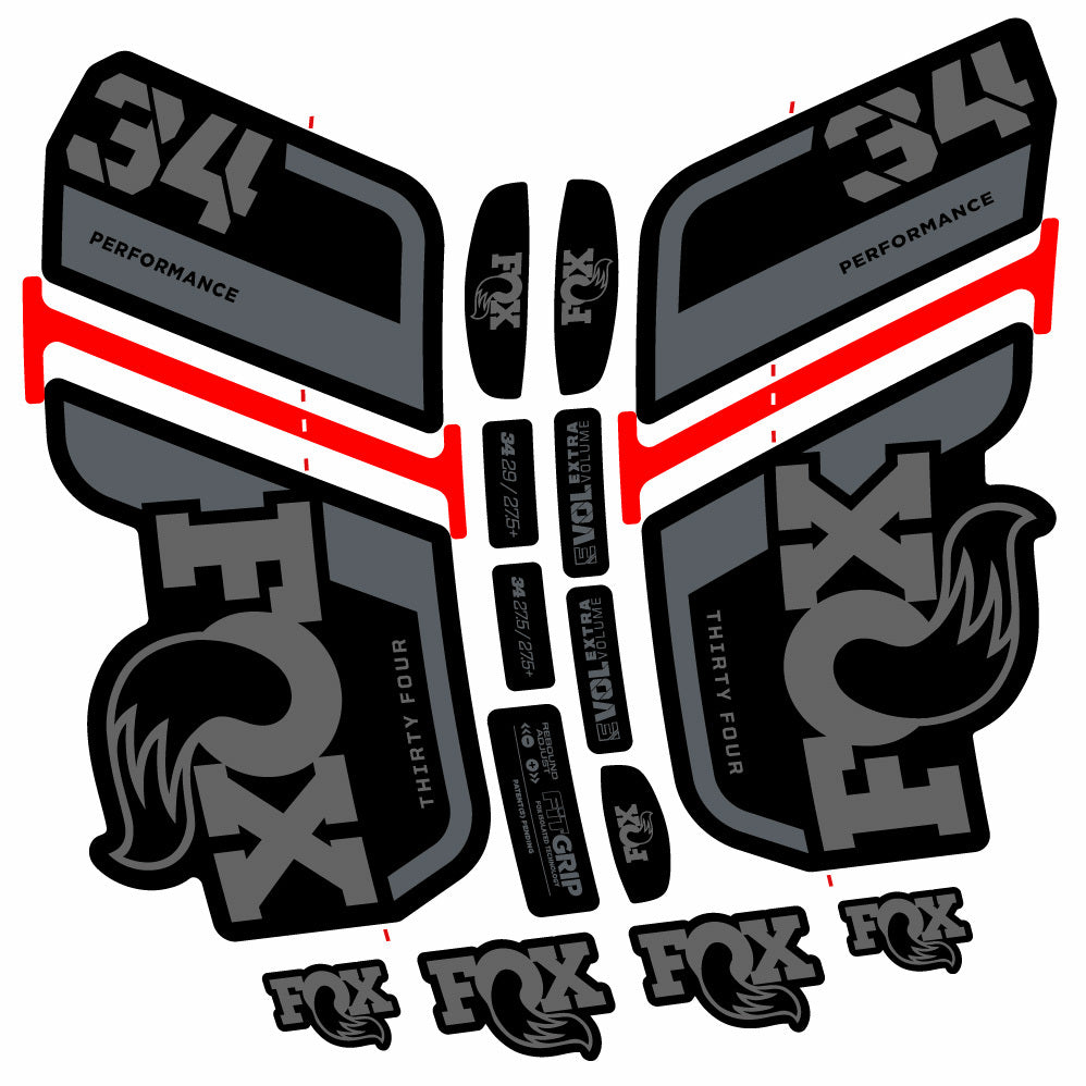 Autocollant Fox 34 Performance 2021, Fourche 29, Autocollant Vélo vinyle