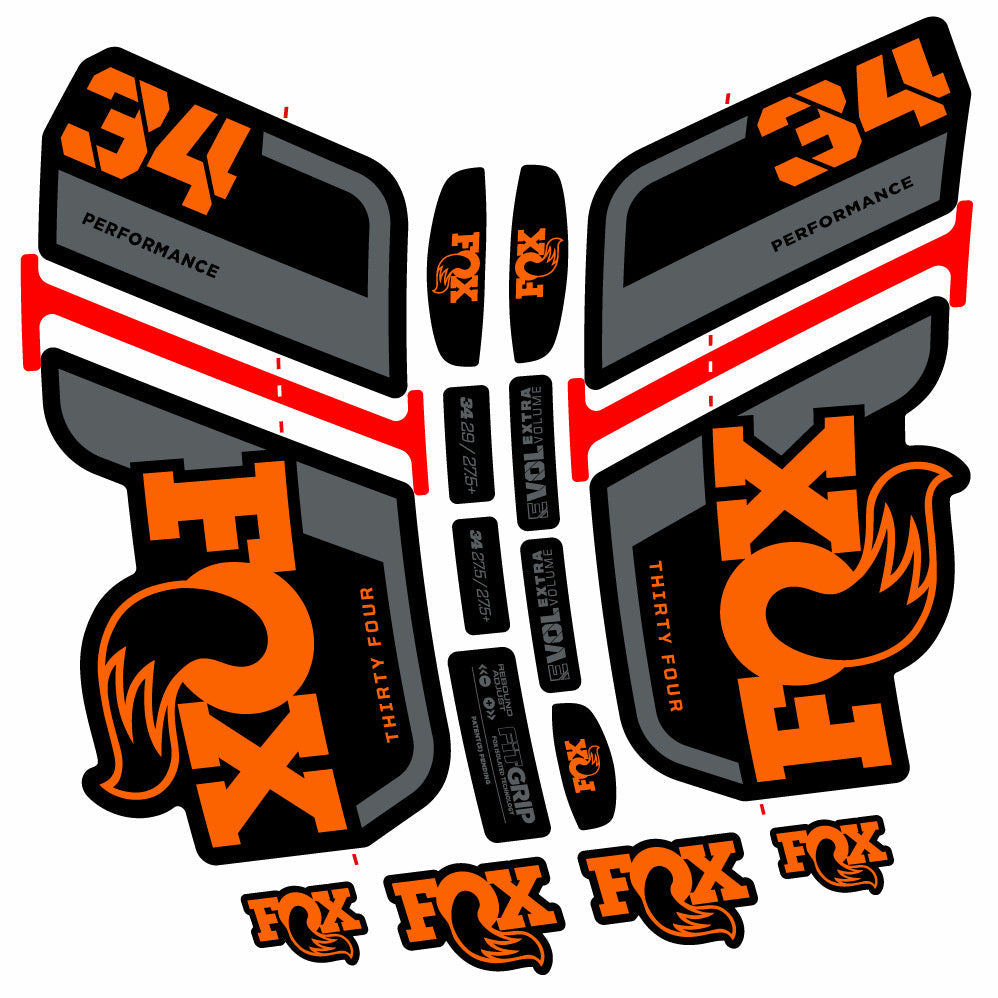 Autocollant Fox 34 Performance 2021, Fourche 29, Autocollant Vélo vinyle