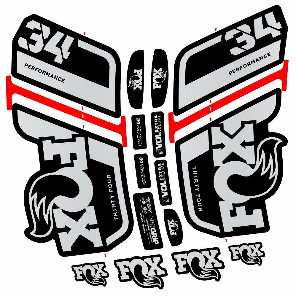 Autocollant Fox 34 Performance 2021, Fourche 29, Autocollant Vélo vinyle
