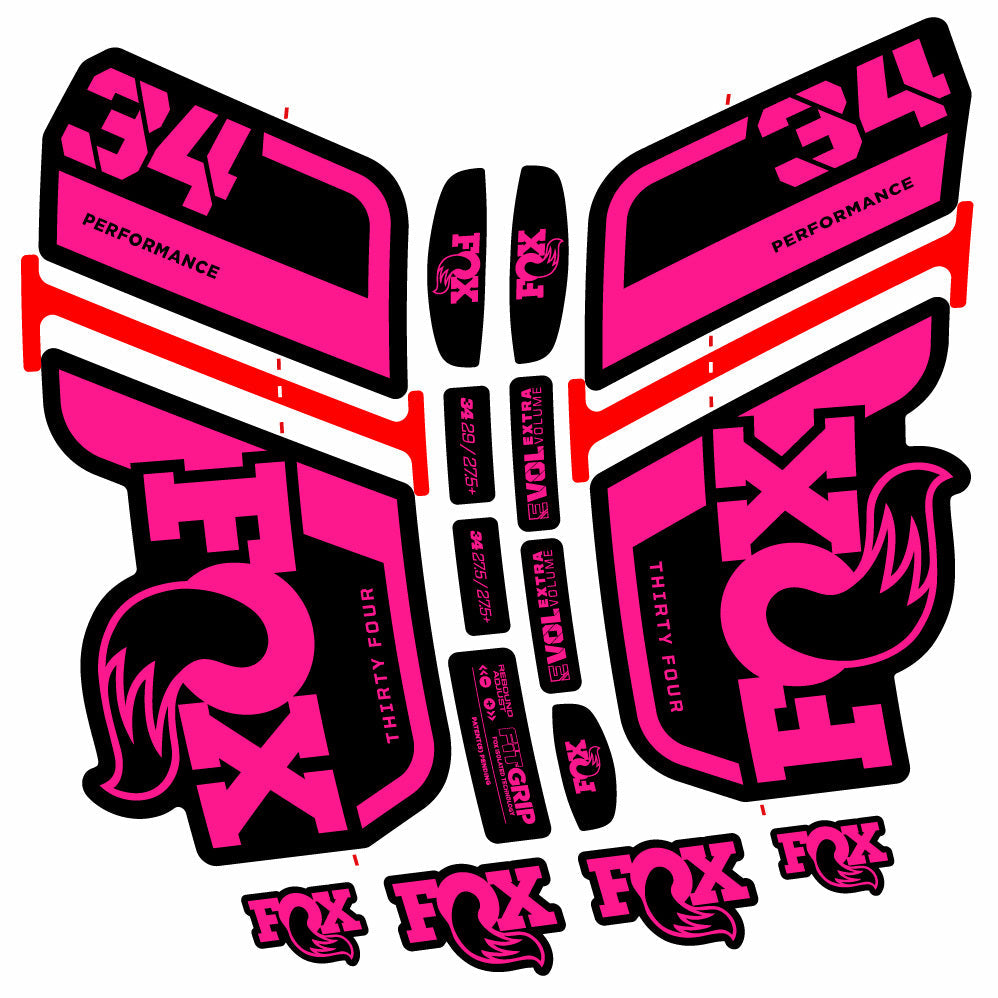 Autocollant Fox 34 Performance 2021, Fourche 29, Autocollant Vélo vinyle