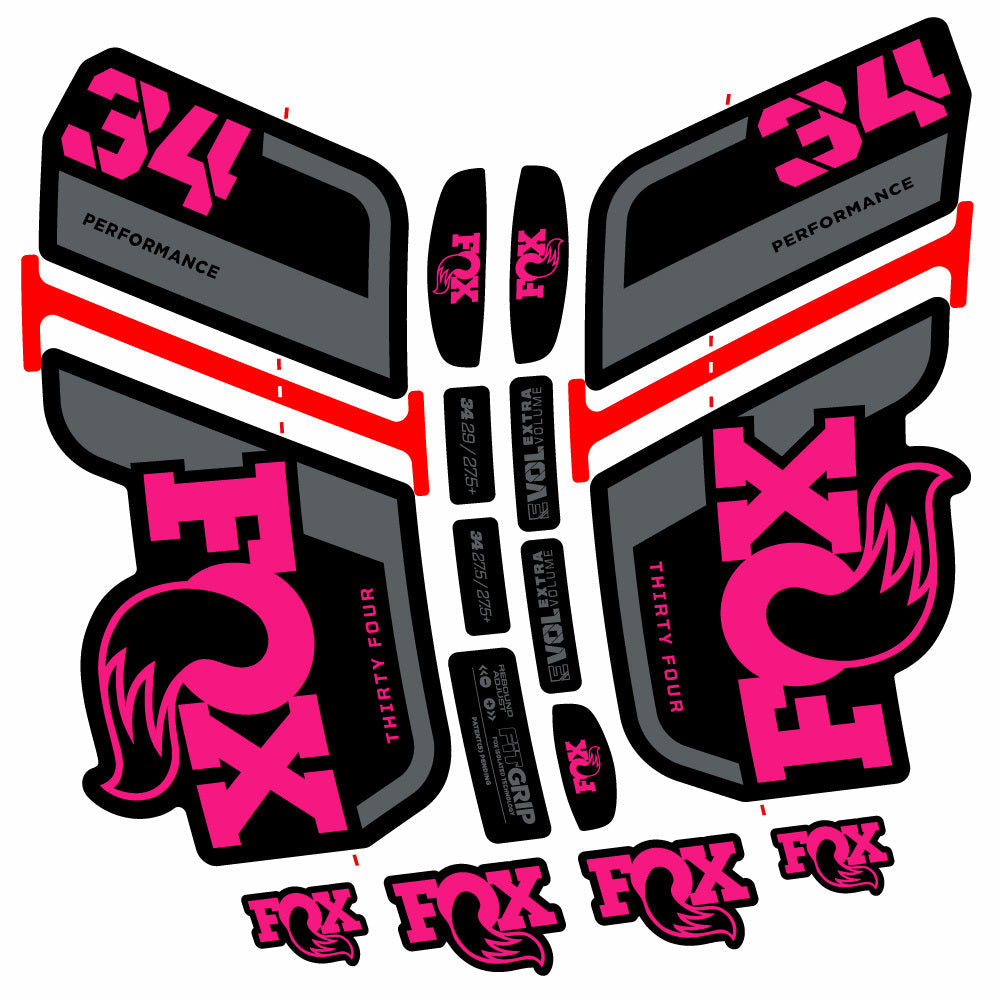 Autocollant Fox 34 Performance 2021, Fourche 29, Autocollant Vélo vinyle