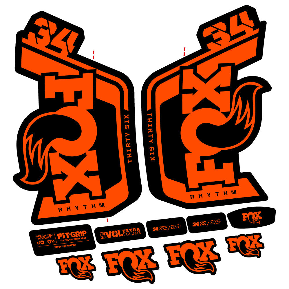 Autocollant Fox Factory 34 Rhythm 2024, Fourche 29, Autocollant Vélo vinyle