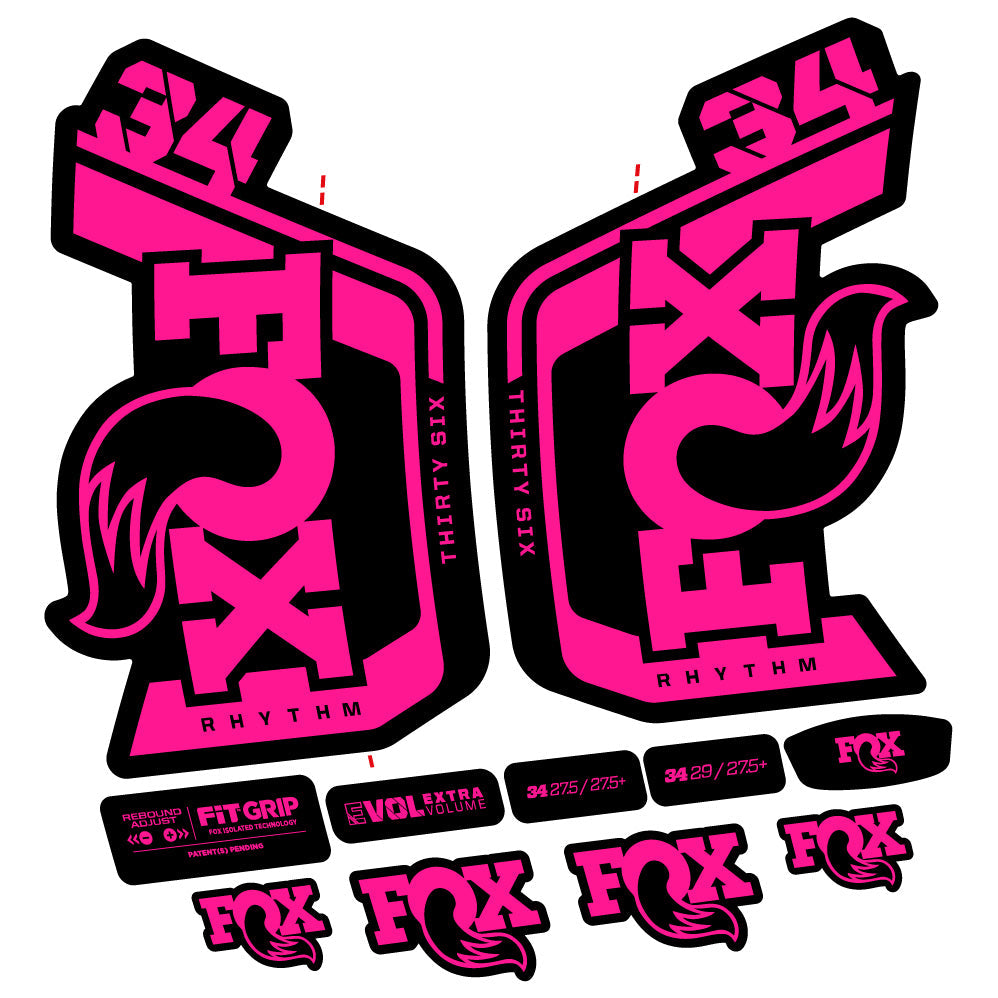 Autocollant Fox Factory 34 Rhythm 2024, Fourche 29, Autocollant Vélo vinyle