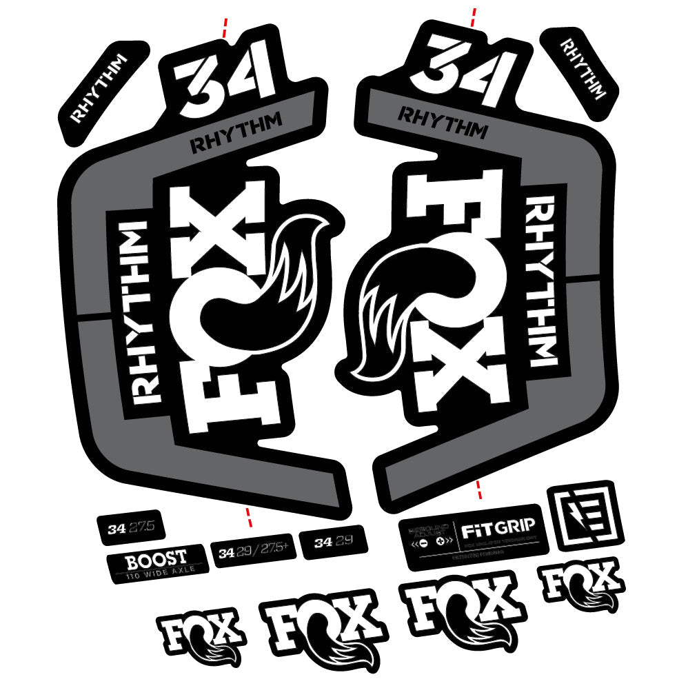 Autocollant Fox 34 Rhythm 2019 Vélo Fourche vinyle autocollant