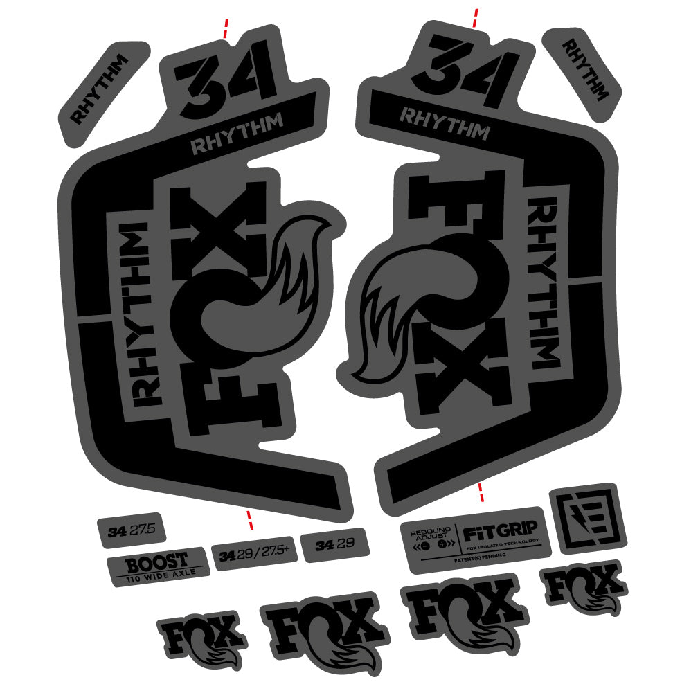 Autocollant Fox 34 Rhythm 2019 Vélo Fourche vinyle autocollant
