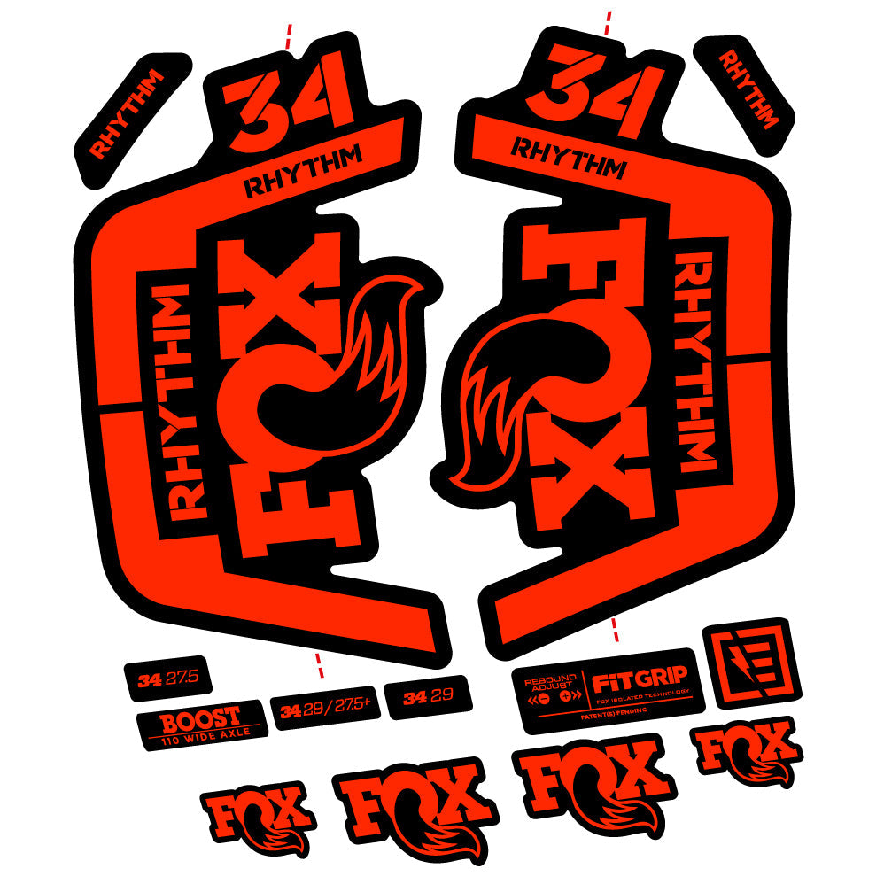 Autocollant Fox 34 Rhythm 2019 Vélo Fourche vinyle autocollant