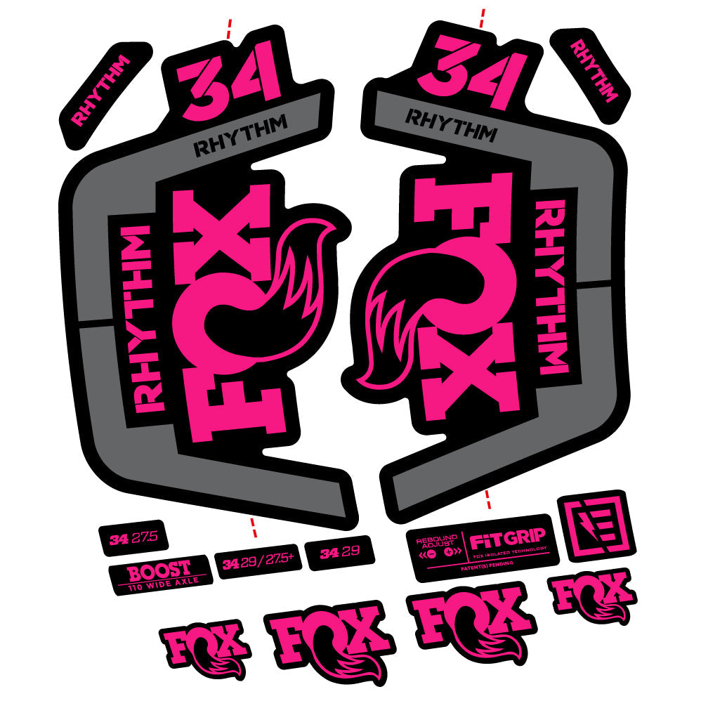 Autocollant Fox 34 Rhythm 2019 Vélo Fourche vinyle autocollant