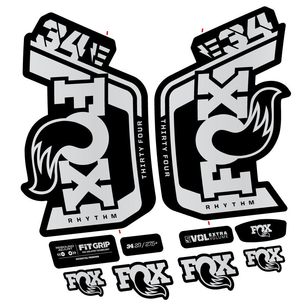 Autocollant Fox Factory 34 Rhythm E-Vélo 2024, Fourche 29, Autocollant Vélo vinyle