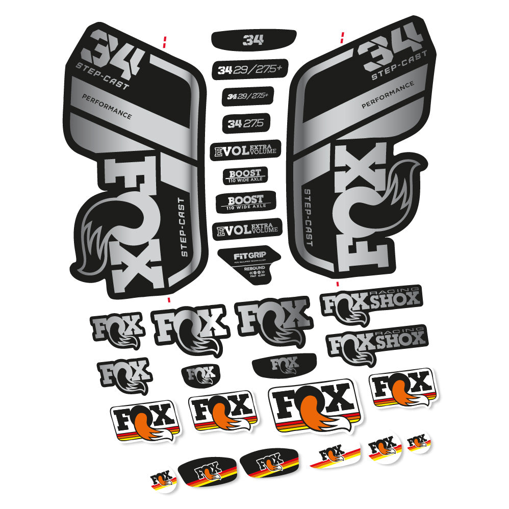 Autocollant Fox 34 Performance SC 2021, Fourche 29, Autocollant Vélo vinyle