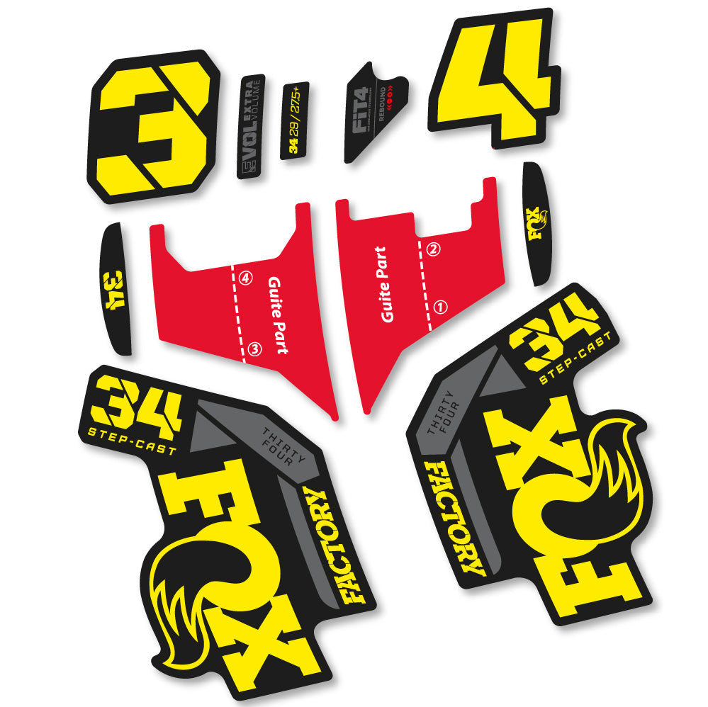 Autocollant Fox 34 Factory Step Cast 2022, Fourche 29, Vélo vinyle sticker